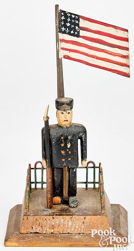 CARVED AND PAINTED SOLDIER, EARLY 20TH