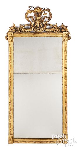 LARGE NEOCLASSICAL GILTWOOD MIRROR,