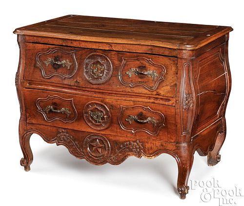 FRENCH PROVINCIAL WALNUT COMMODE,