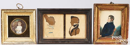 GROUP OF MINIATURE PORTRAITS, 19TH