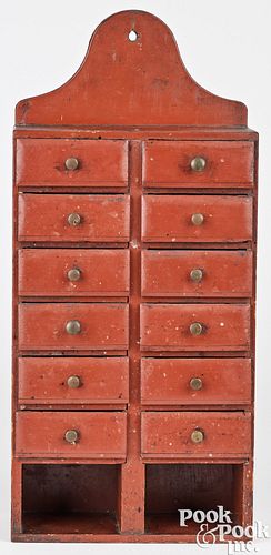 PAINTED PINE HANGING SPICE CHEST,