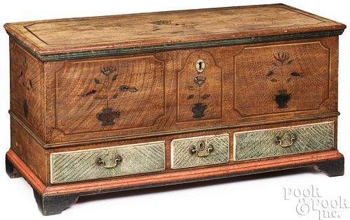 PENNSYLVANIA PAINTED POPLAR DOWER CHEST,