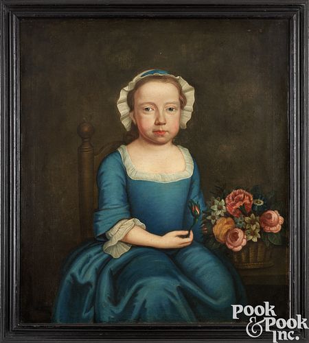 OIL ON CANVAS PORTRAIT OF A CHILD