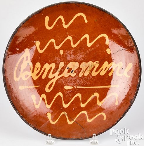 CONNECTICUT REDWARE PLATE, MID 19TH