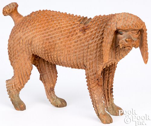 AARON MOUNTZ, CARVED WOODEN POODLEAaron