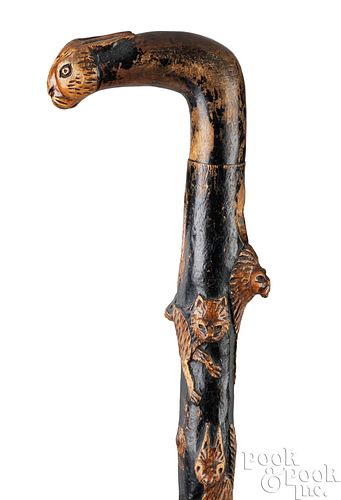 PENNSYLVANIA FOLK ART CARVED CANE,