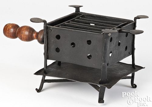 WROUGHT IRON CAMP STOVE, 18TH C.Wrought