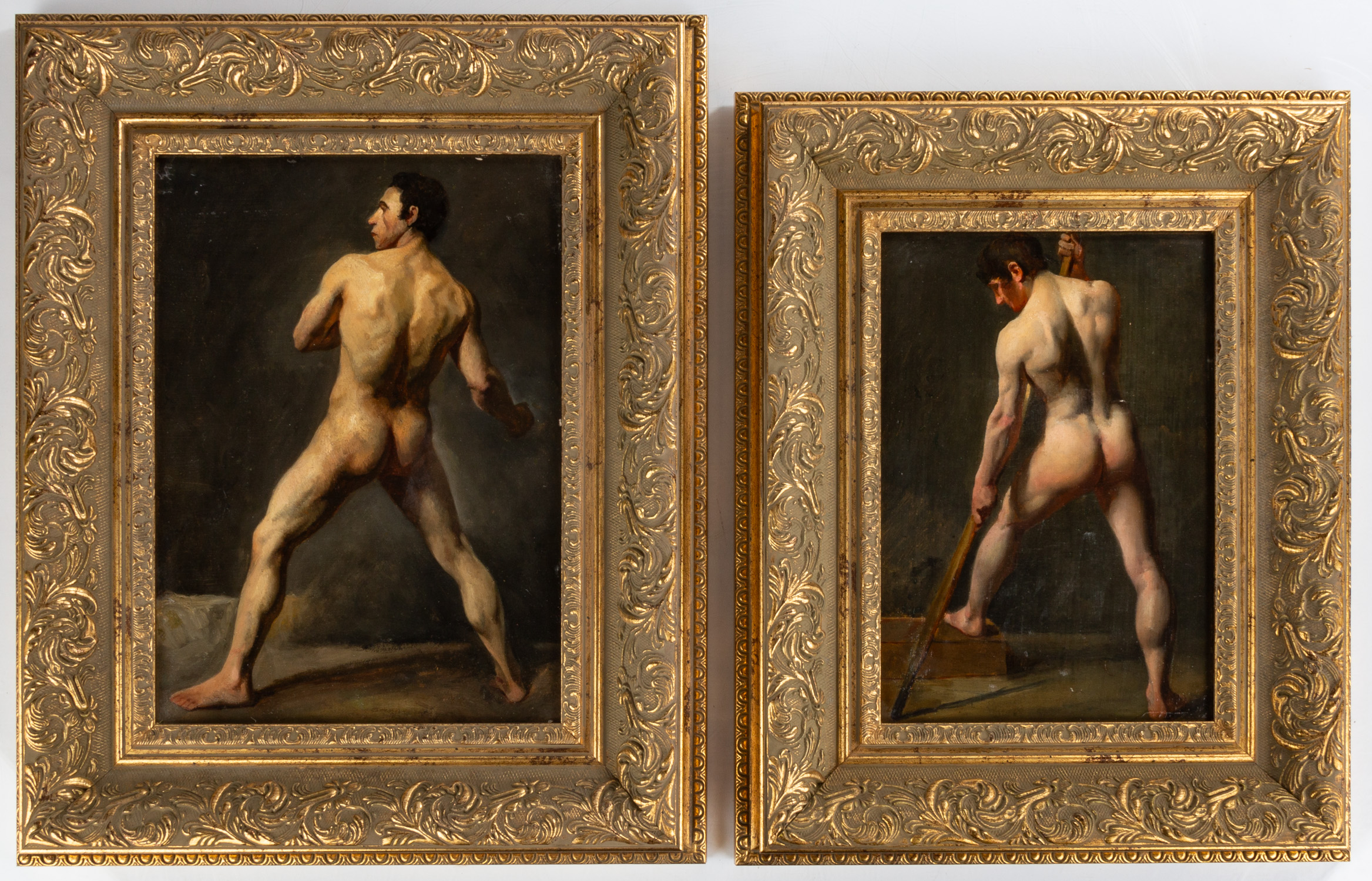 (2) 19TH CENTURY ACADEMIC MALE NUDE