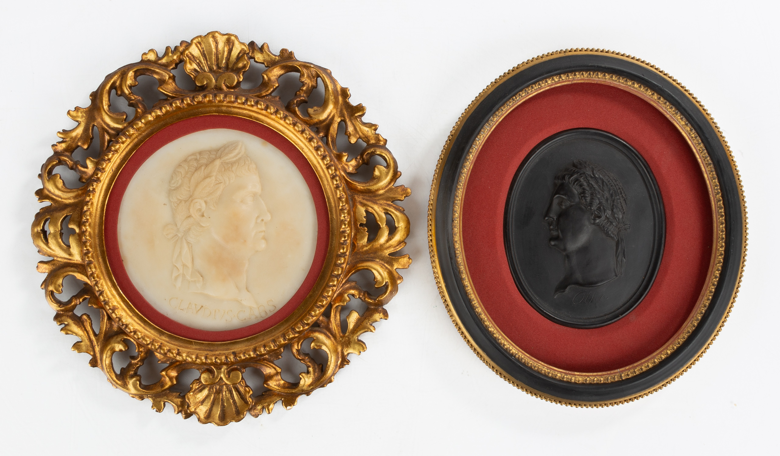 TWO GRAND TOUR STYLE PORTRAIT MEDALLIONS