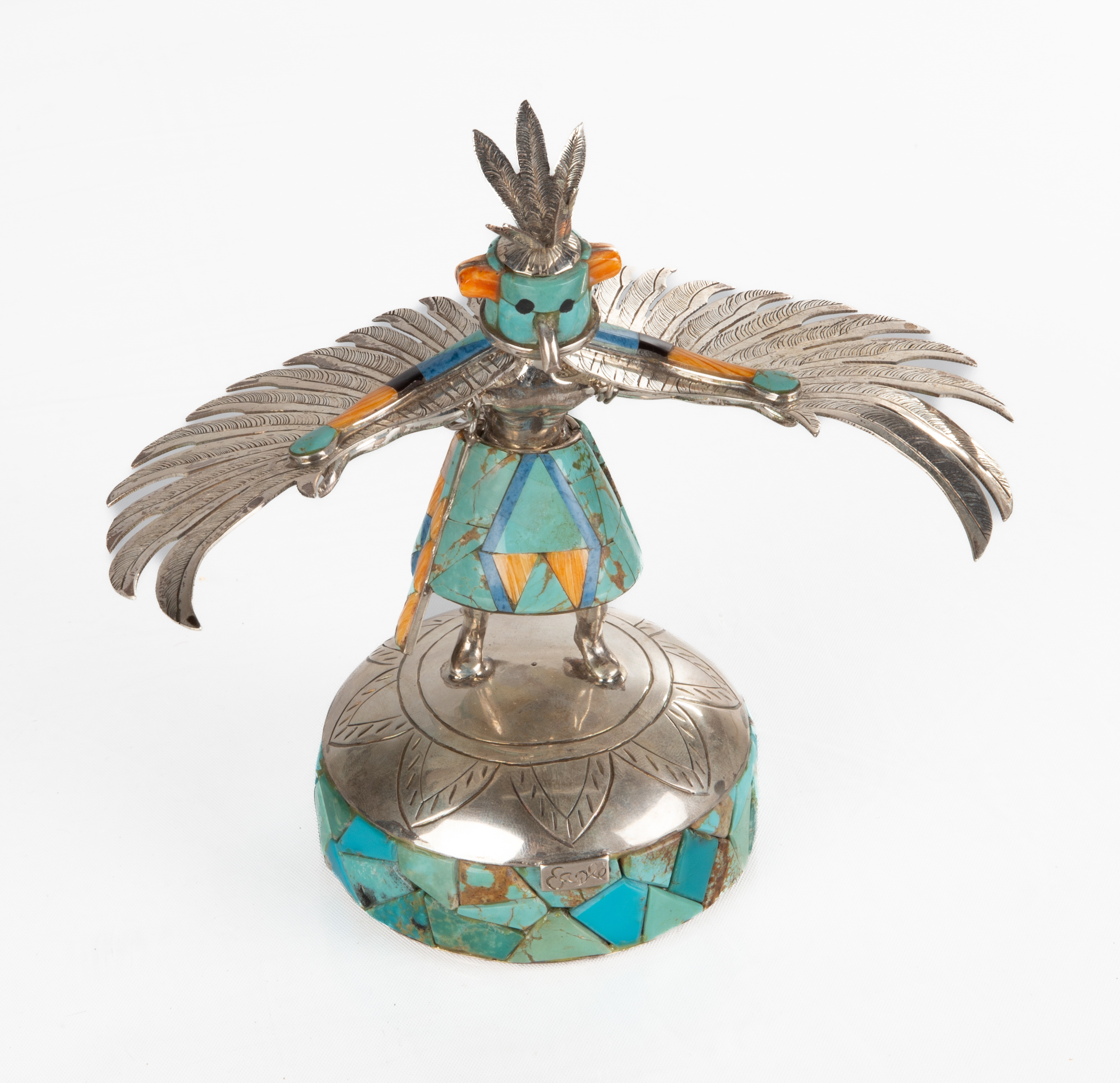 STERLING SILVER AND TURQUOISE ZUNI