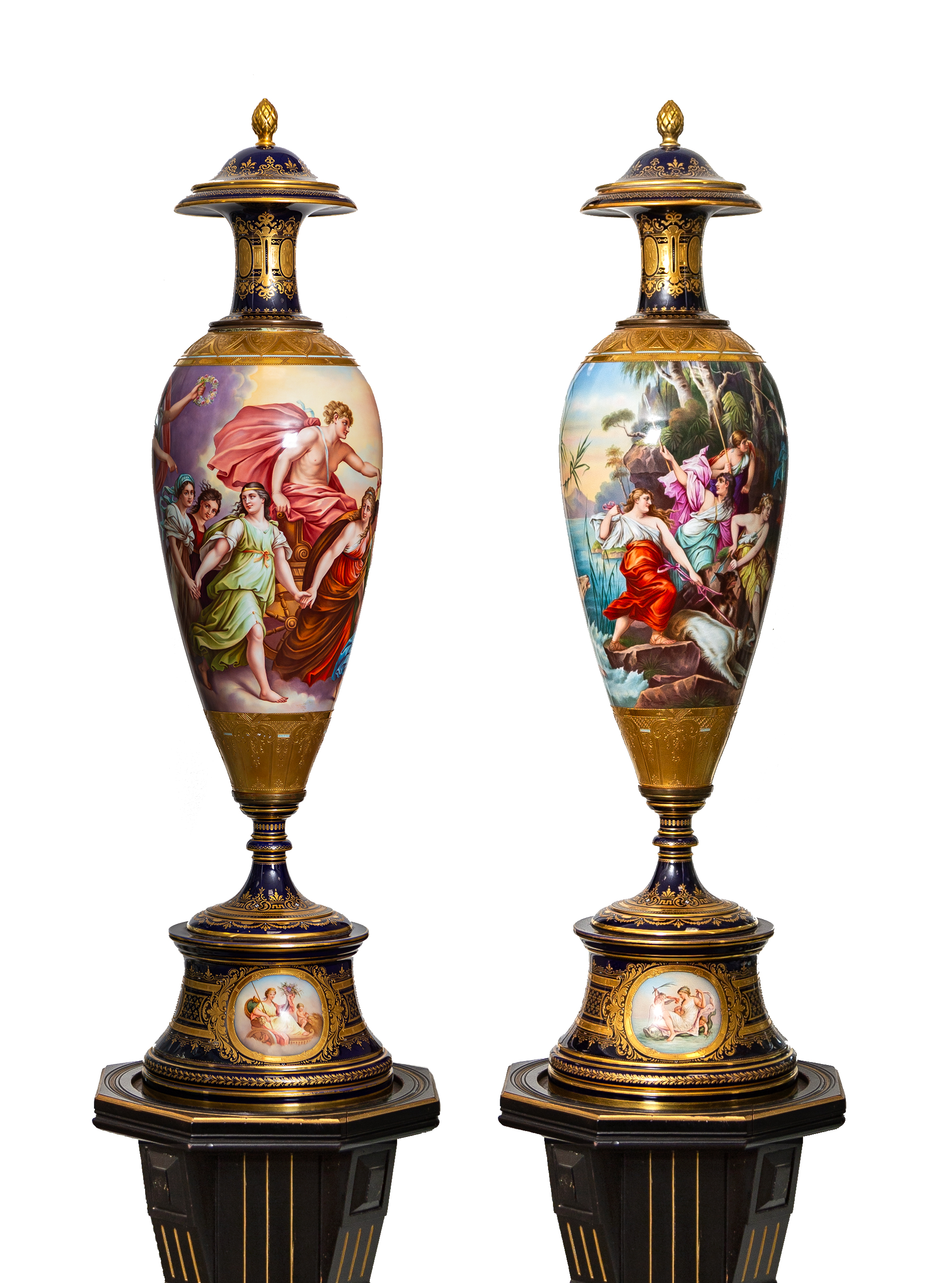 PAIR OF MONUMENTAL ROYAL VIENNA