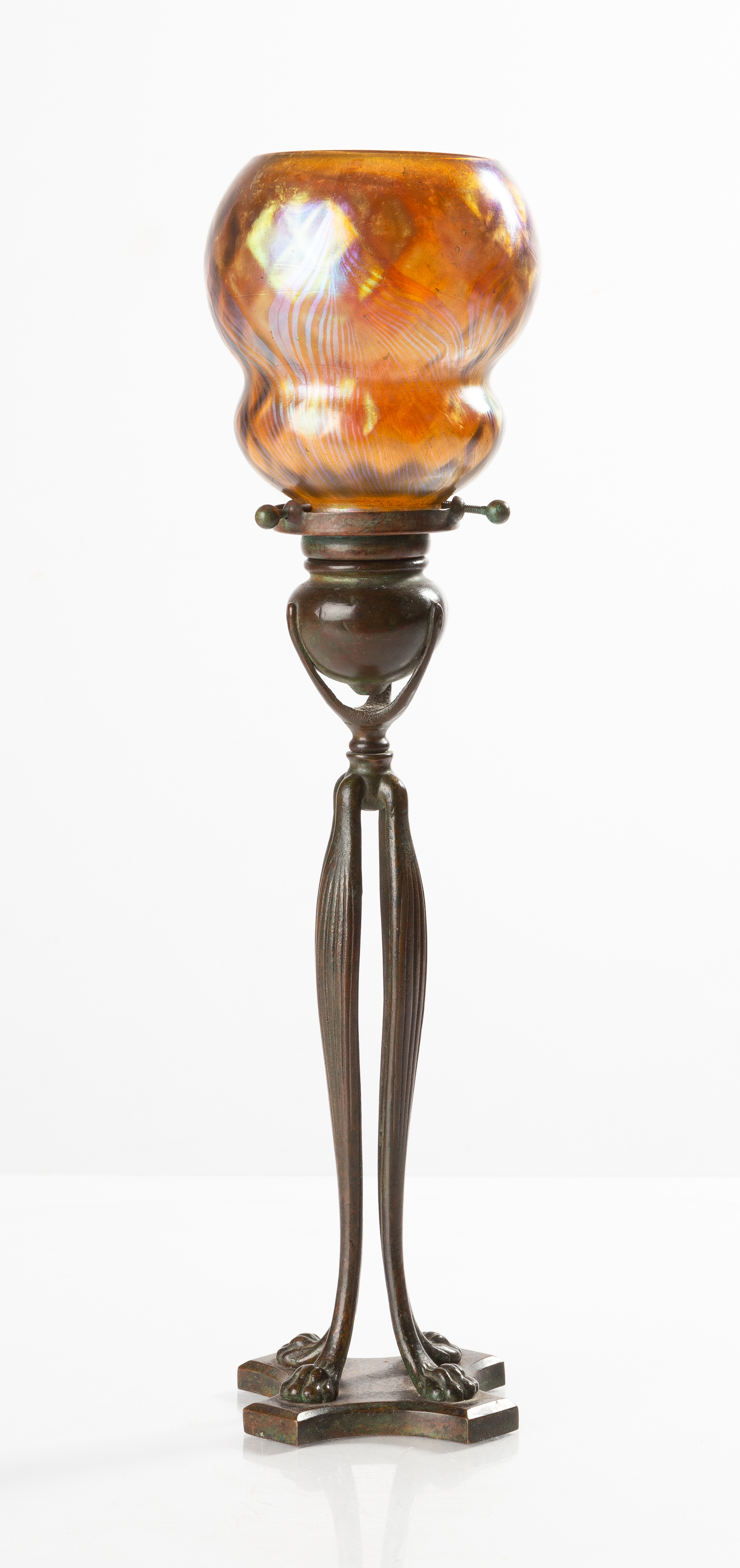 TIFFANY STUDIOS CATS PAW CANDLESTICK