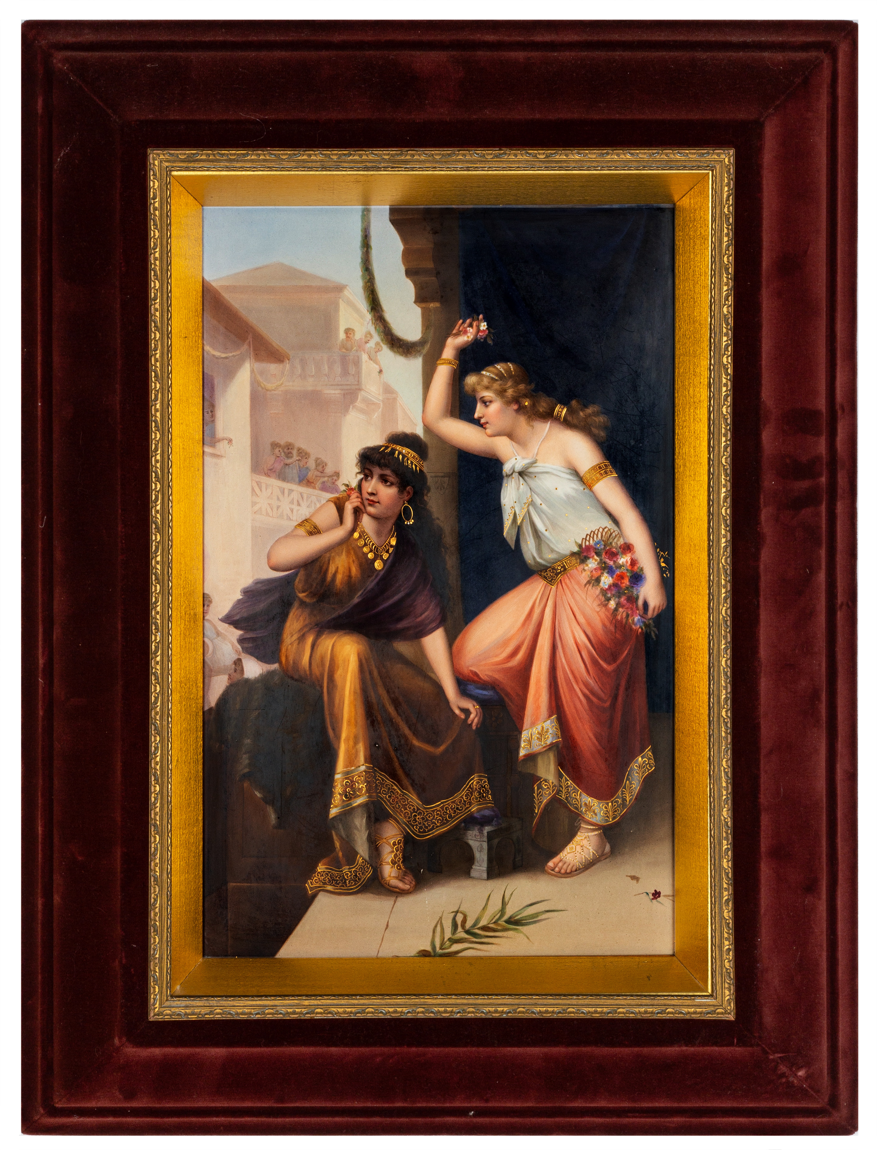 HAND PAINTED PORCELAIN PLAQUE OF