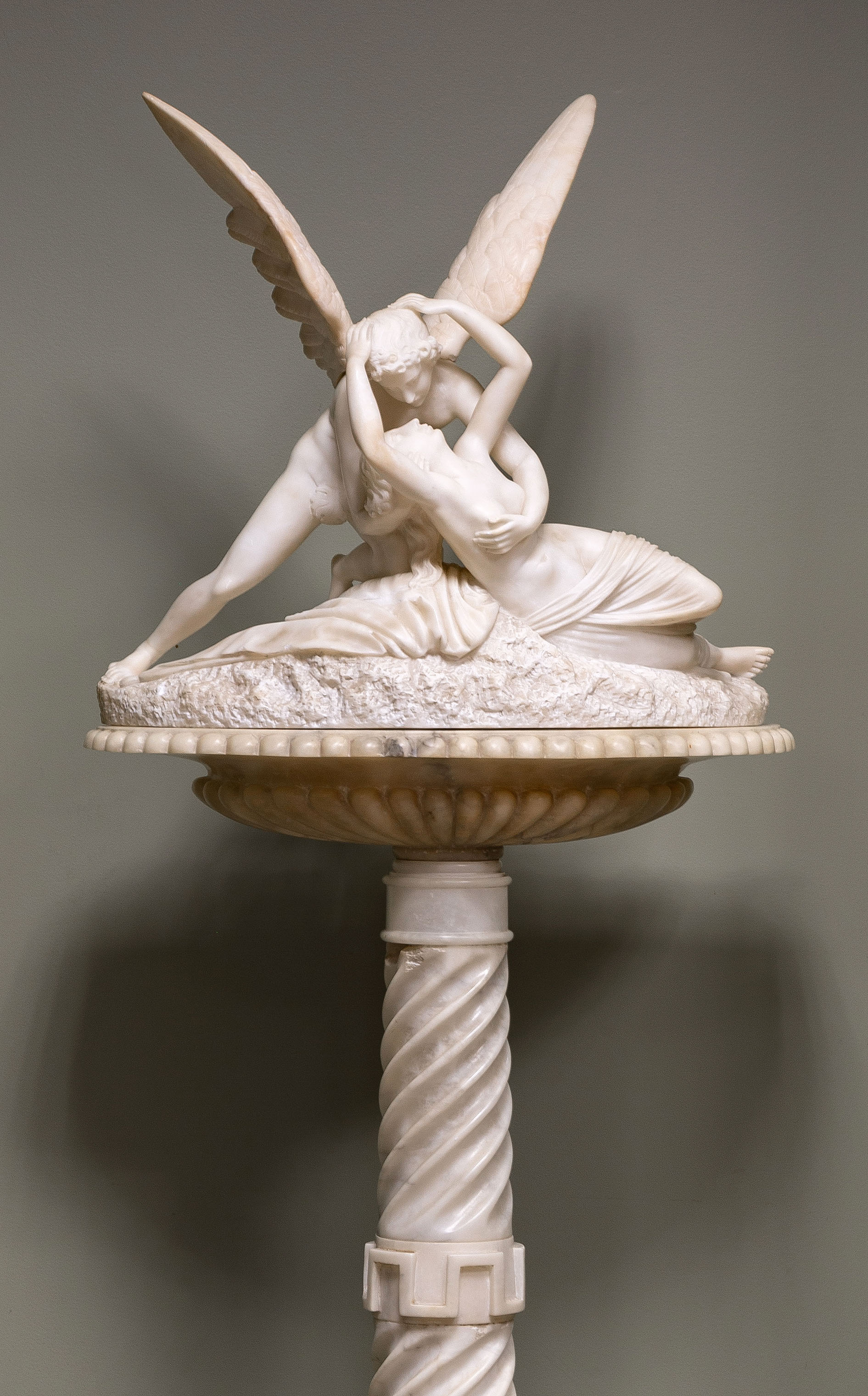 ALABASTER CUPID & PSYCHE, WITH