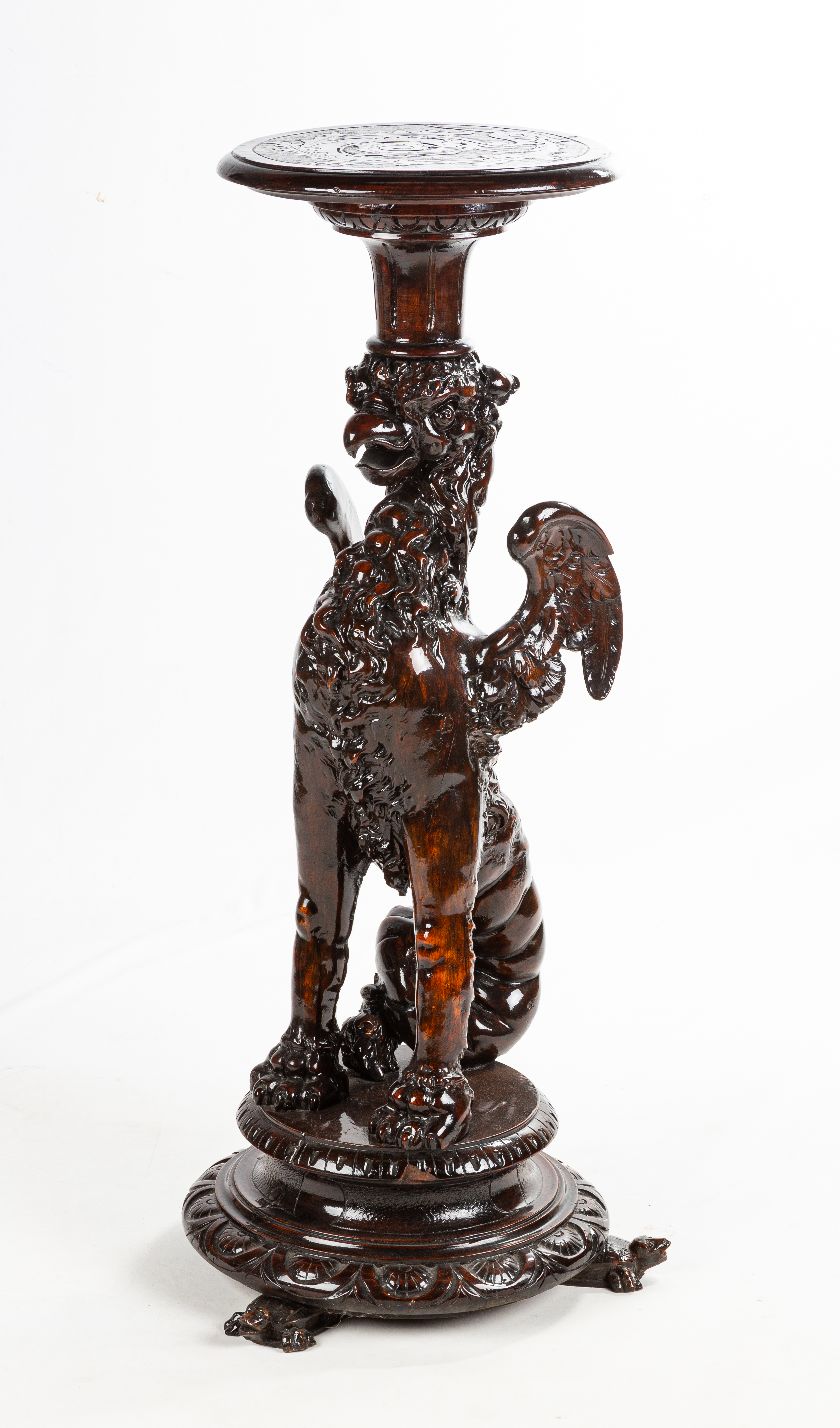 19TH CENTURY GRIFFIN PEDESTAL Carved