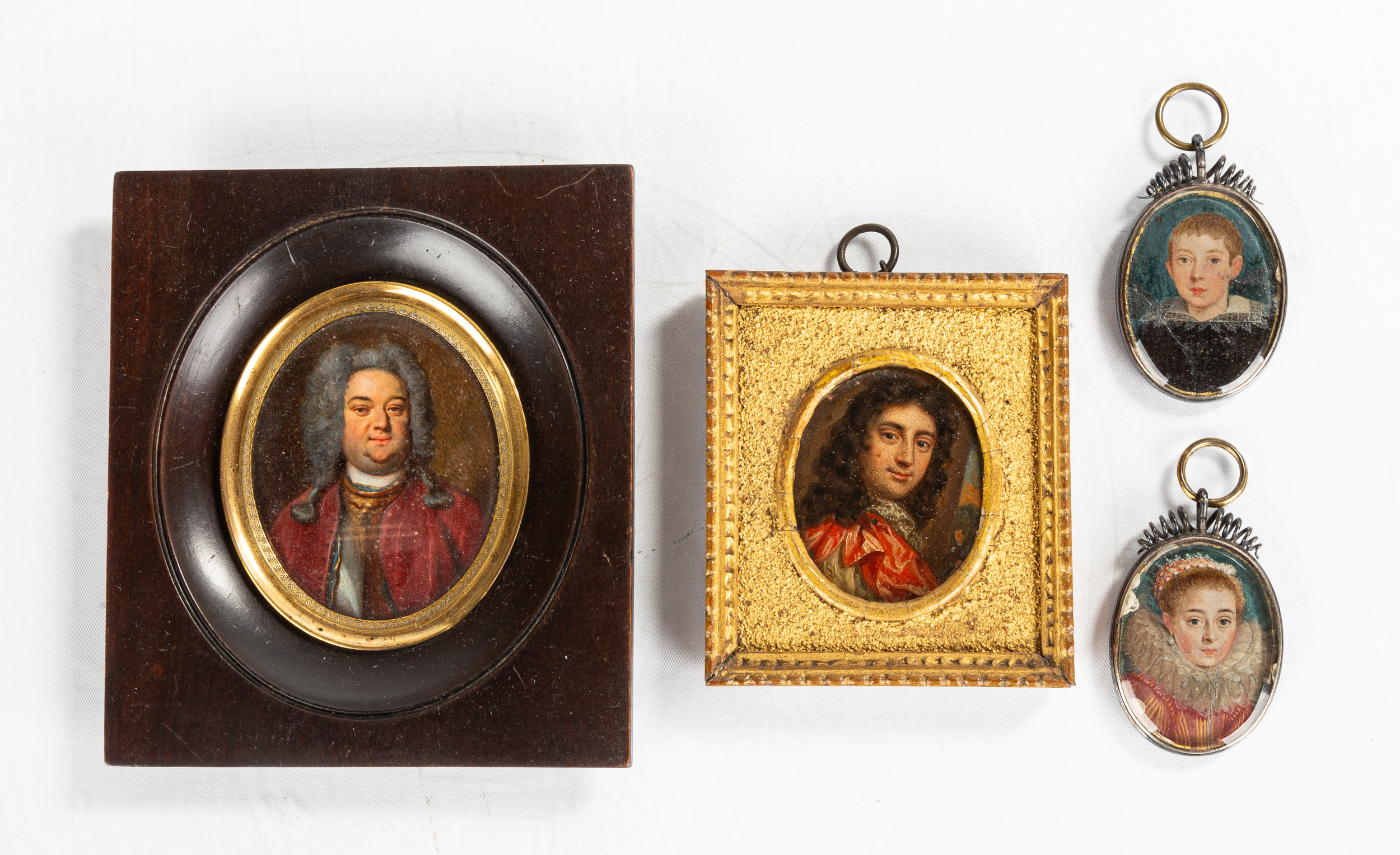 FOUR PORTRAIT MINIATURES 18th/19th