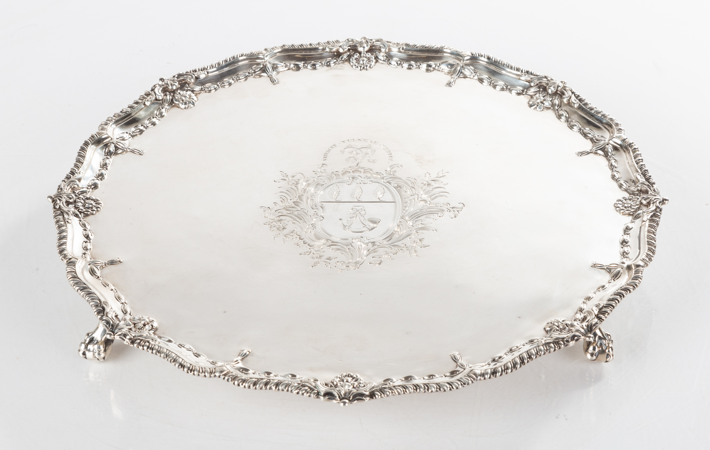 18TH CENTURY SILVER SALVER Edward