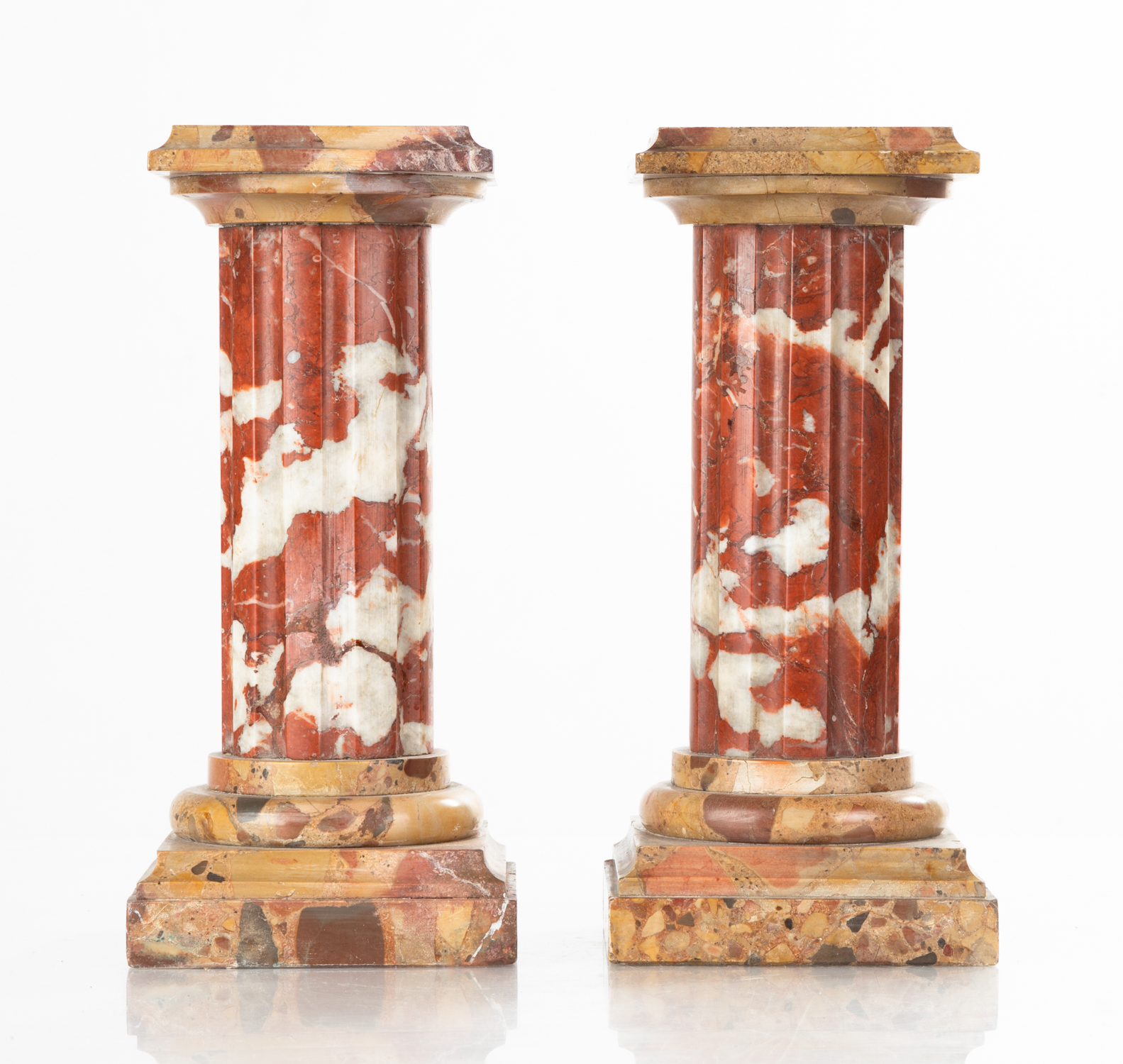 PAIR OF FOSSILIZED MARBLE DORIC