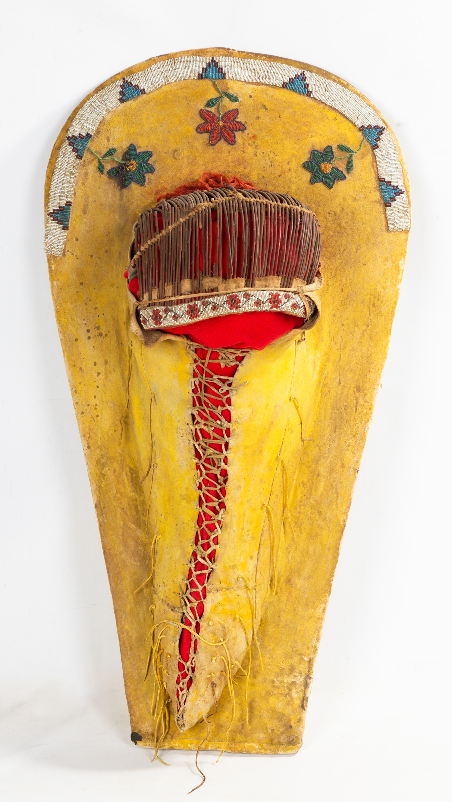 UTE CRADLEBOARD 19th century, yellow