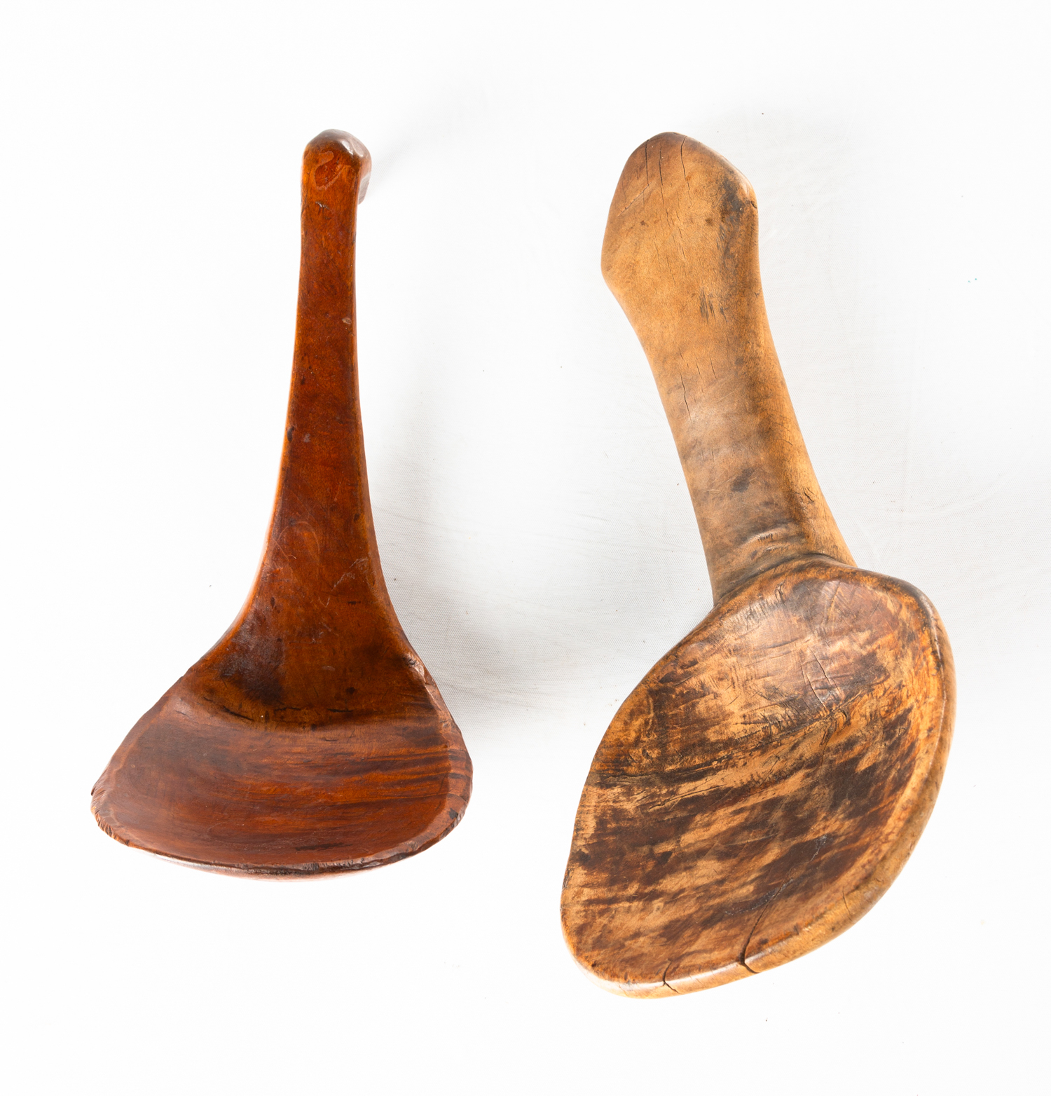 TWO NATIVE AMERICAN EFFIGY LADLES 19th