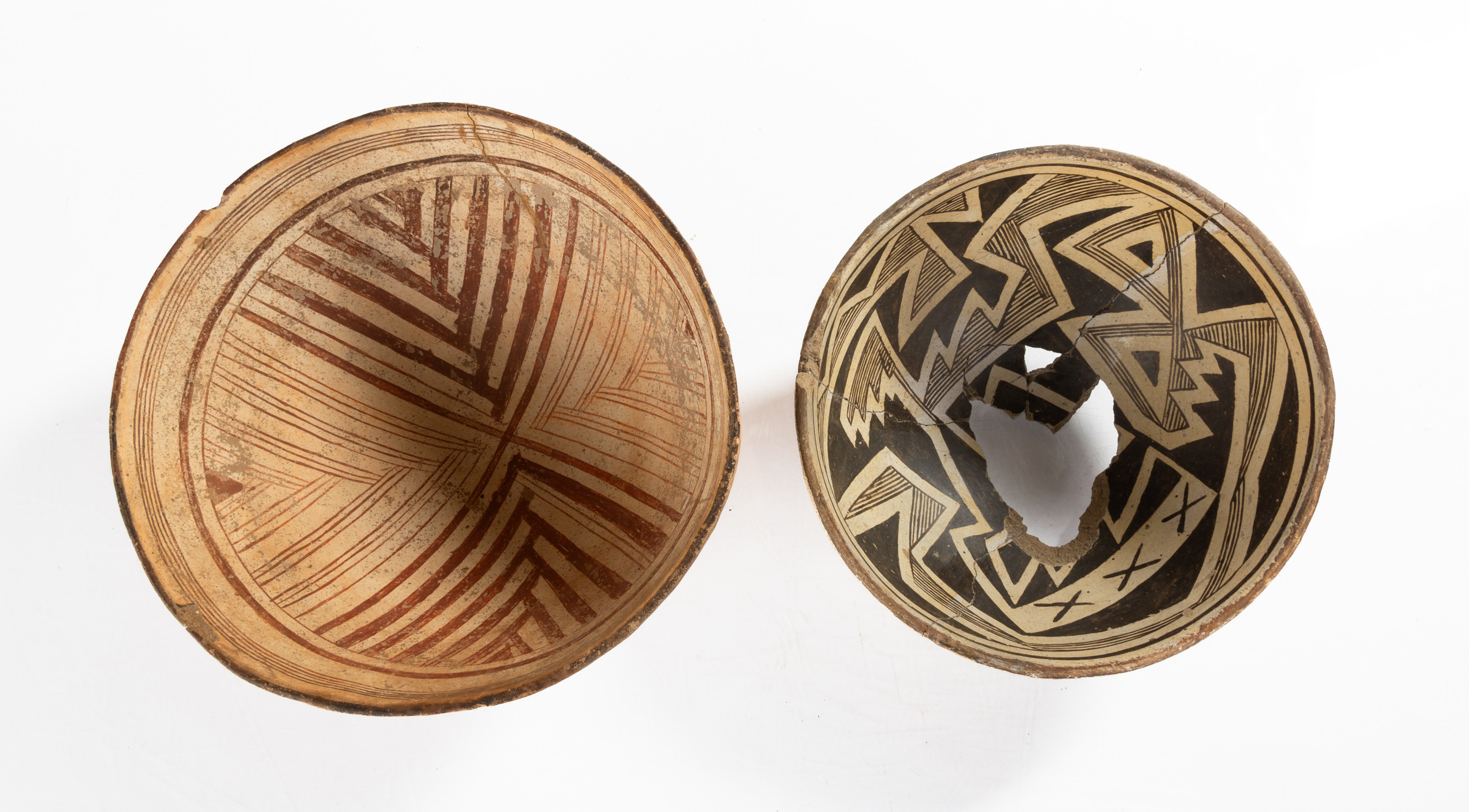 TWO MIMBRES BOWLS Mimbres culture,