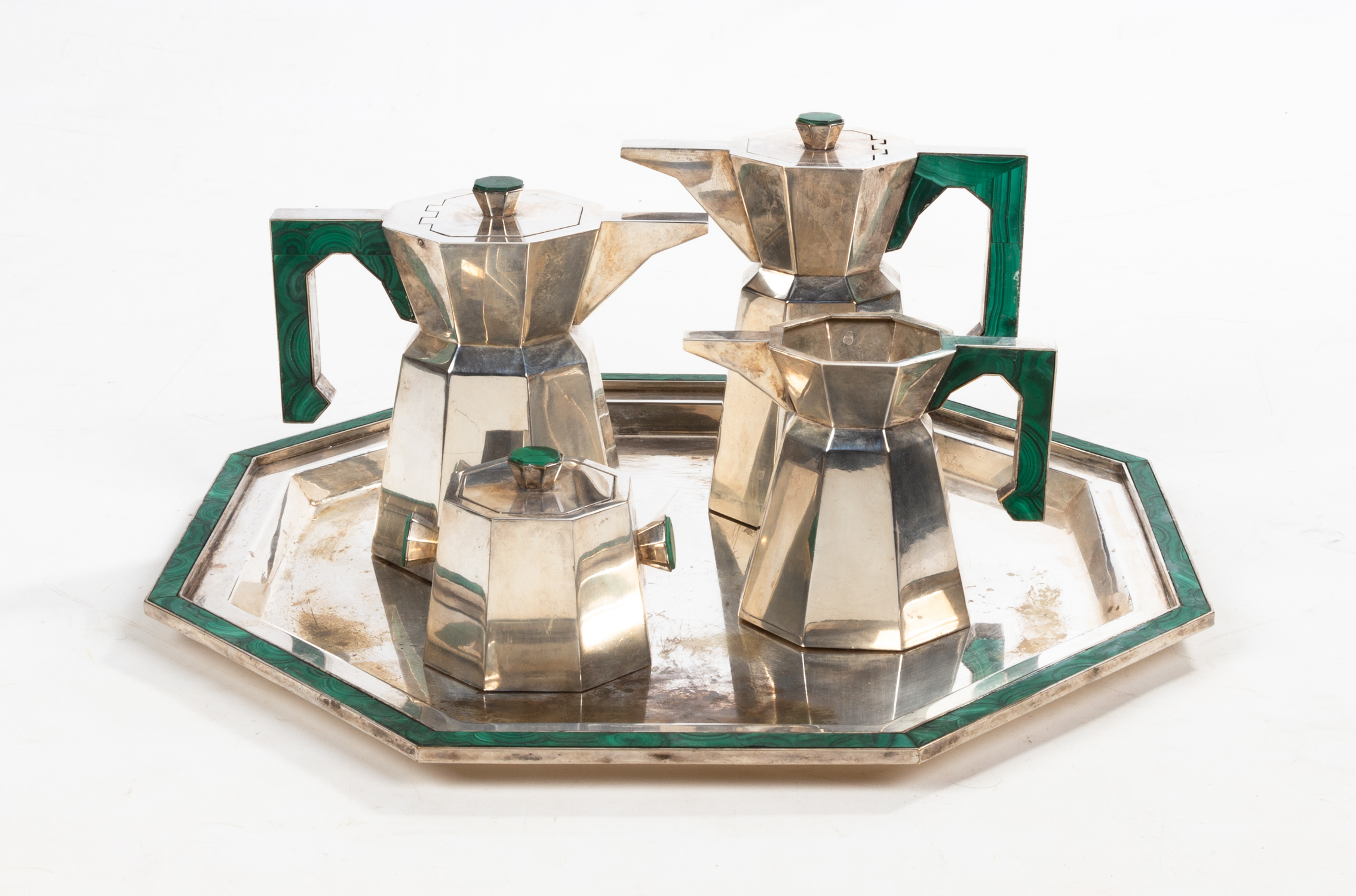 SILVER-PLATED ART DECO TEA SERVICE