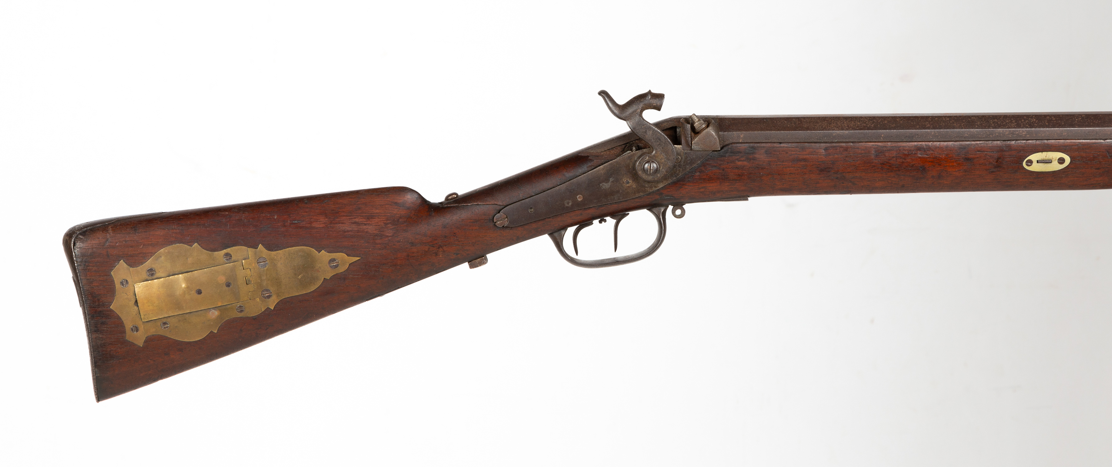 LONG GUN Mid 19th century, barrel stamped,