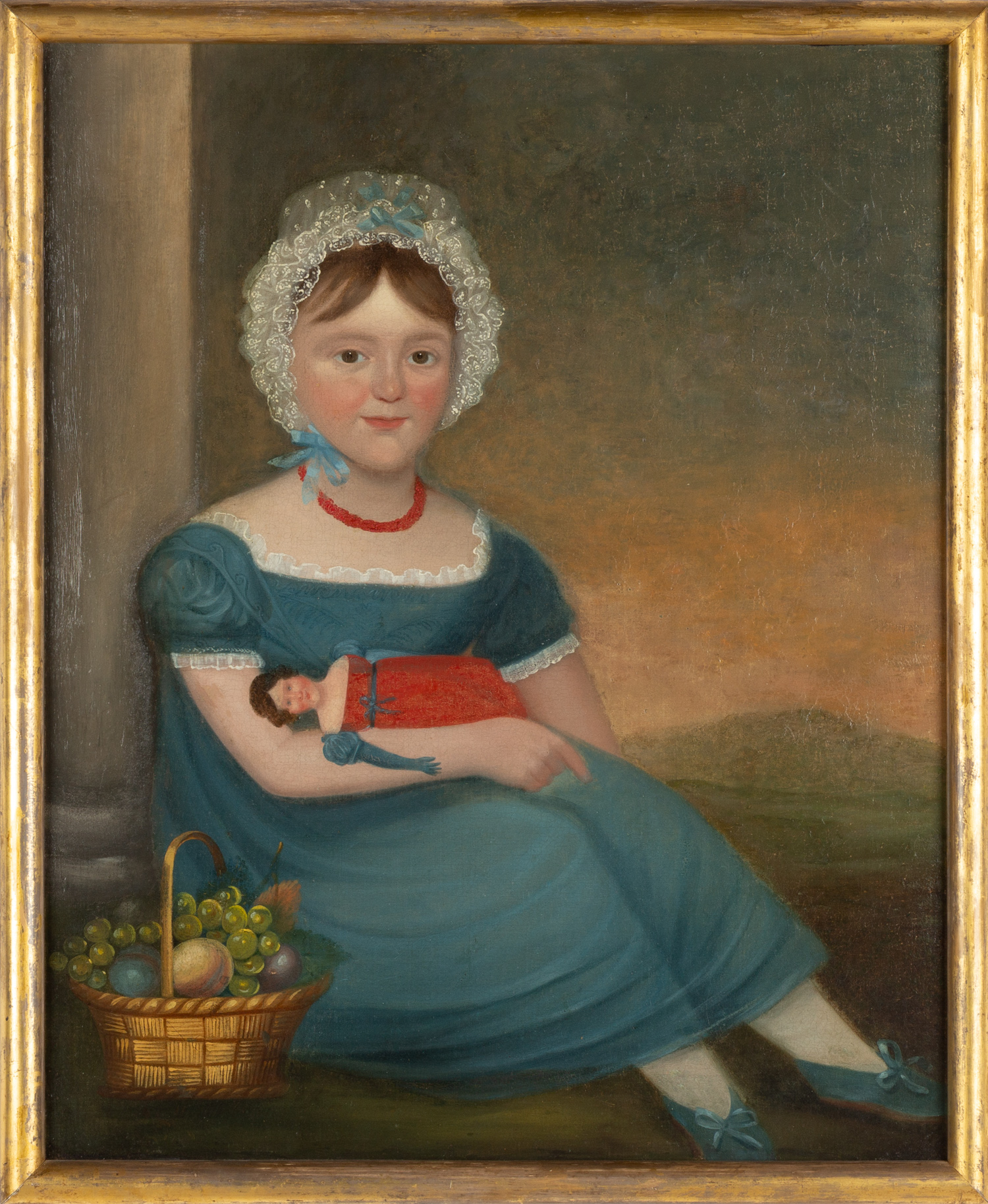 FOLK ART PORTRAIT OF YOUNG GIRL