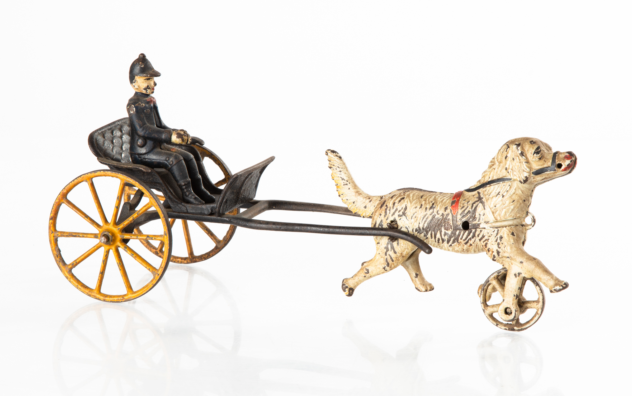 HARRIS TOY CO. CAST IRON DOG CART