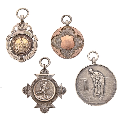 Soccer. Three silver prize watch fob