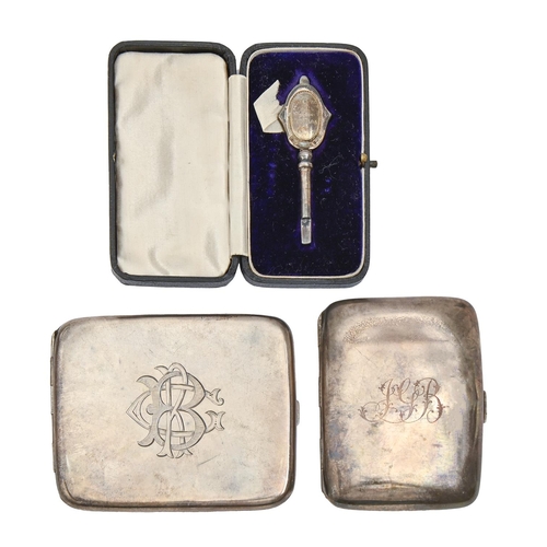A George V silver key, 66mm l,