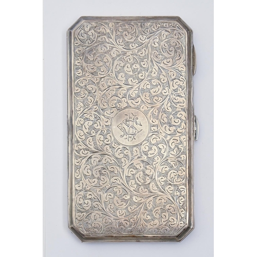 A George V silver cigarette case,