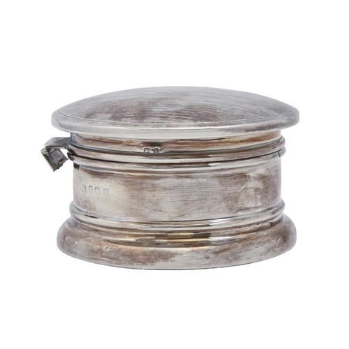 A George V silver powder box, 92mm