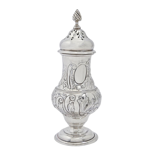 An Edwardian silver ogee sugar