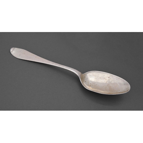 A Continental silver serving spoon,