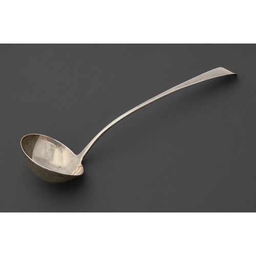 A George III silver soup ladle,