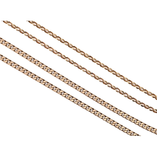 Two 9ct gold necklaces, 54 and