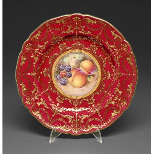 A Royal Worcester plate, 1964-1971, painted