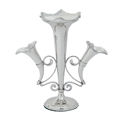 A George V silver flower stand,