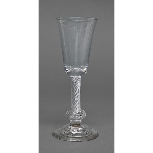 A George II ale glass, the rounded