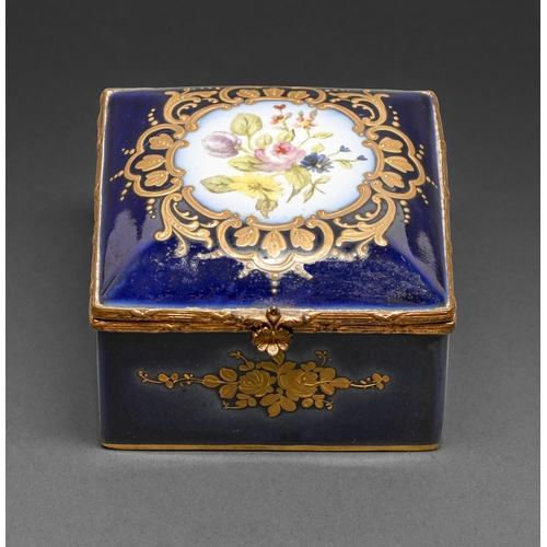 A Continental porcelain box, painted