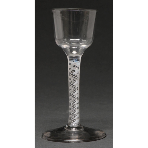 A George III wine glass, the ogee