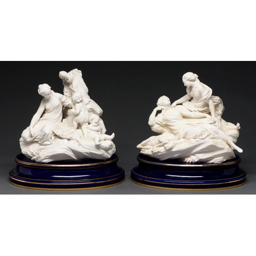 Two Sevres biscuit porcelain groups,