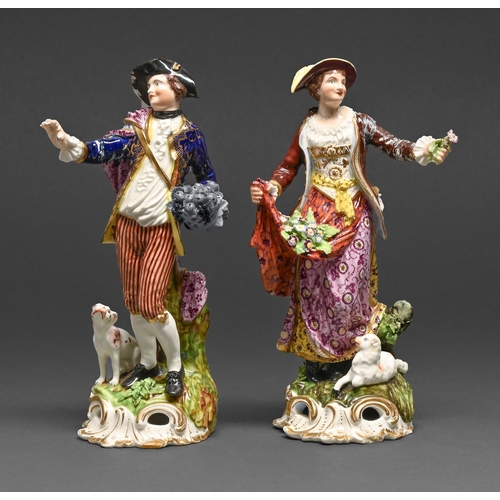 Two Derby figures of the Dresden Shepherds,