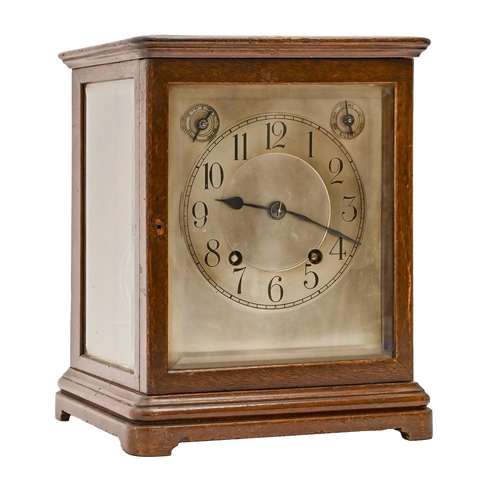 A German mahogany four-glass clock,