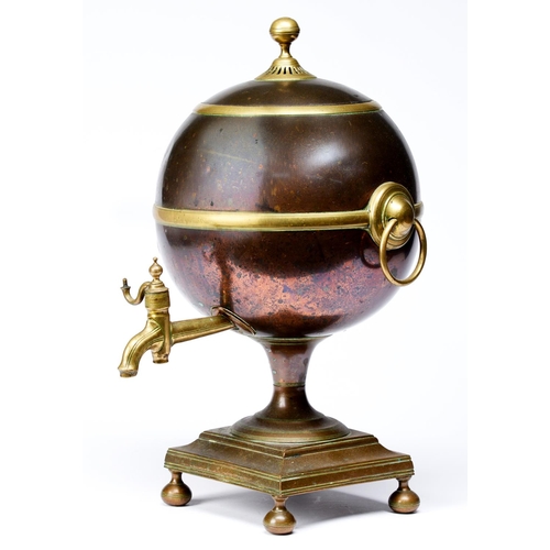 A Regency oxidised copper and brass