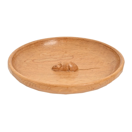 A Mouseman oak fruit bowl, 29.5cm diam,