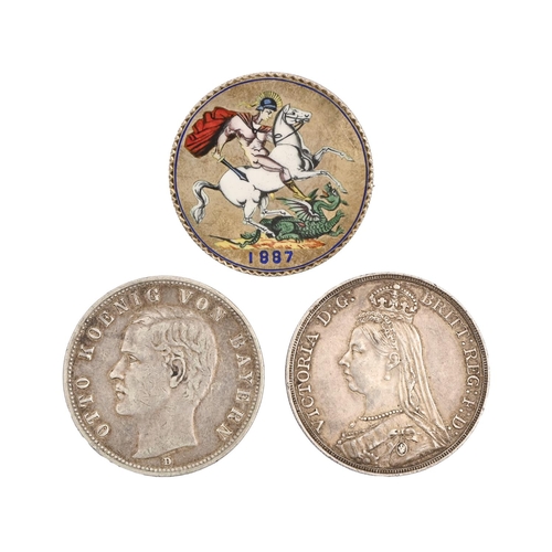 Silver coins. Crown 1887, 1889,