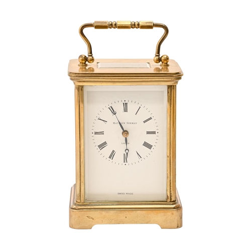 A brass carriage clock, Matthew