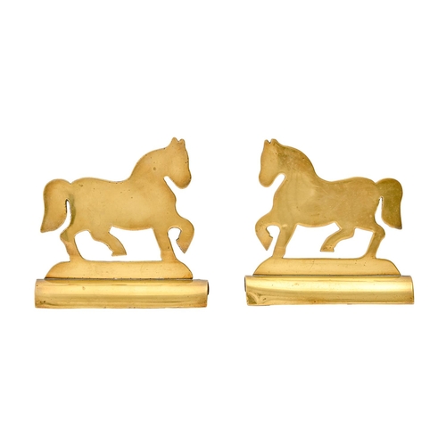 A pair of Victorian brass horse